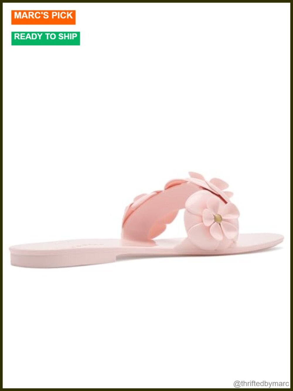 Jack Rogers Amelia Flower Jelly Sandals PVC Slip-On Women's Waterproof Floral - Picture 3 of 6